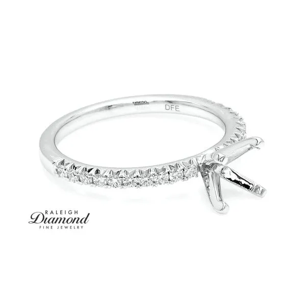 Diamonds Forever USA 14k White Gold 0.25CTW Diamond Accented Shank Semi-Mount Image 3 Raleigh Diamond Fine Jewelry Raleigh, NC