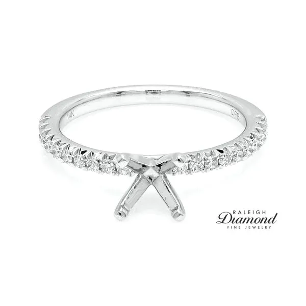 Diamonds Forever USA 14k White Gold 0.25CTW Diamond Accented Shank Semi-Mount Raleigh Diamond Fine Jewelry Raleigh, NC