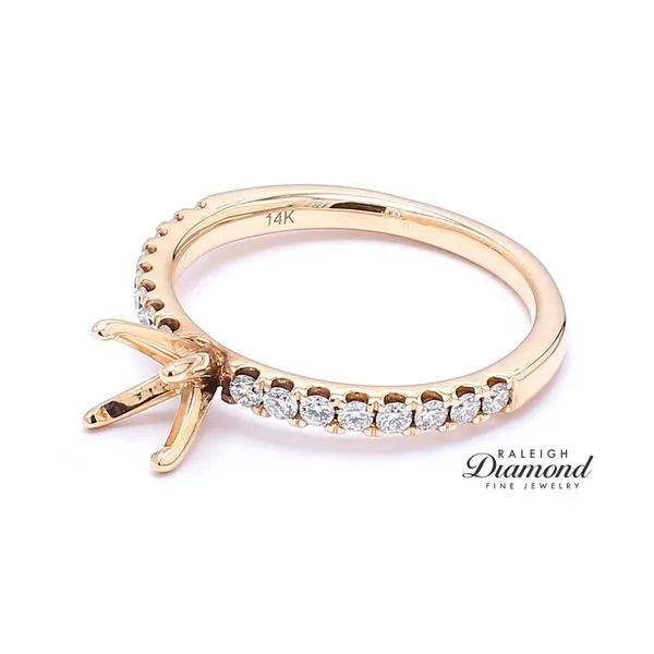 14K Rose Gold 0.33ctw Diamond Accented Semi-mount Engagement Ring Image 2 Raleigh Diamond Fine Jewelry Raleigh, NC