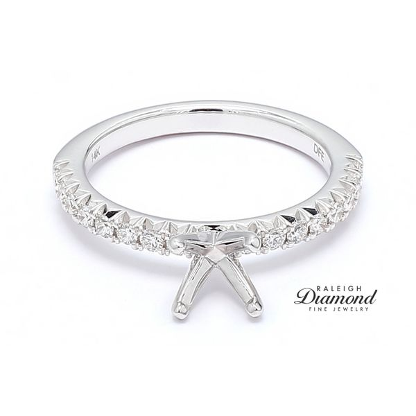 French Set Diamond Semi-mount Engagement Ring 14k White Gold 0.32 CTW Raleigh Diamond Fine Jewelry Raleigh, NC