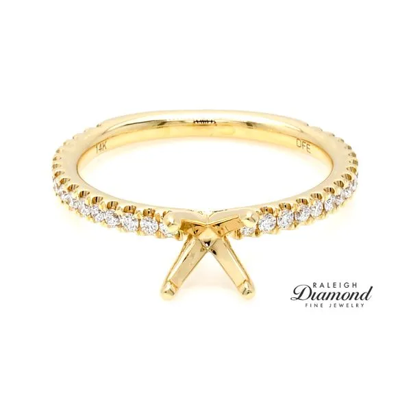 Diamond Accented Semi-mount Engagement Ring 14k Yellow Gold 0.28 CTW Raleigh Diamond Fine Jewelry Raleigh, NC