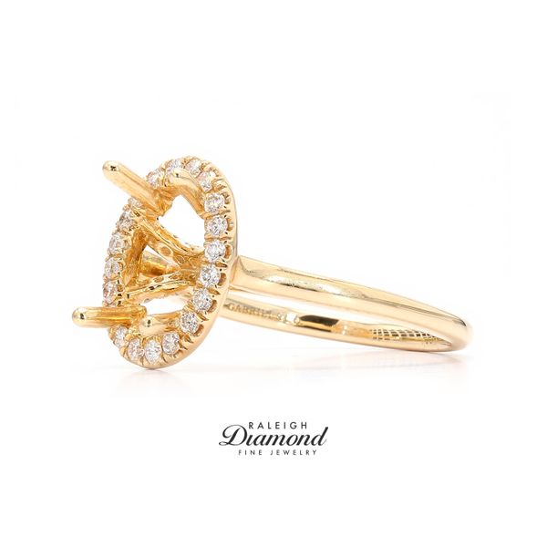 14K Yellow Gold 0.34ctw Oval Diamond Halo Semi-mount Engagement Ring Image 2 Raleigh Diamond Fine Jewelry Raleigh, NC