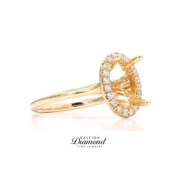 14K Yellow Gold 0.34ctw Oval Diamond Halo Semi-mount Engagement Ring Image 3 Raleigh Diamond Fine Jewelry Raleigh, NC