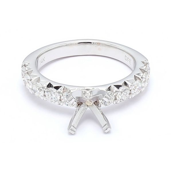 14K White Gold Semi-mount Engagement Ring French Set Diamond 0.92 CTW Raleigh Diamond Fine Jewelry Raleigh, NC