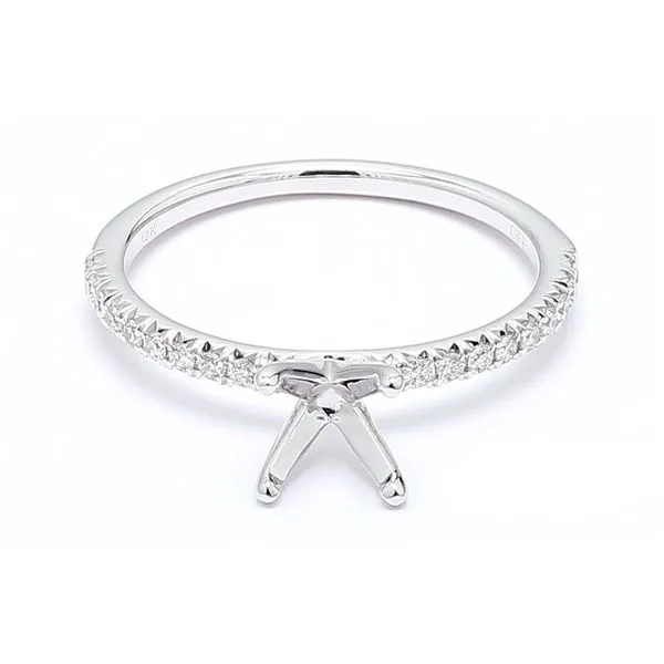 14K White Gold 0.18ctw Diamond Accented Semi-mount Engagement Ring Raleigh Diamond Fine Jewelry Raleigh, NC