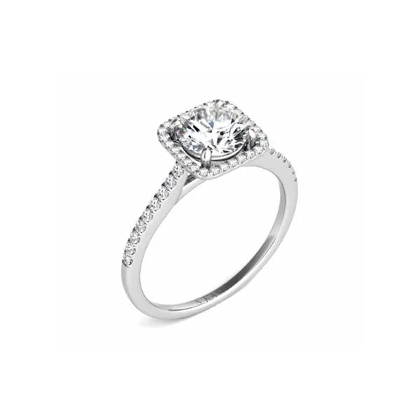 14K White Gold 0.23ctw Diamond Halo Semi-mount for 1.00ct Gemstone Raleigh Diamond Fine Jewelry Raleigh, NC