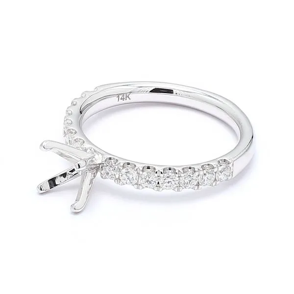 14K White Gold 0.50ctw Diamond Accented Semi-mount Engagement Ring Image 2 Raleigh Diamond Fine Jewelry Raleigh, NC