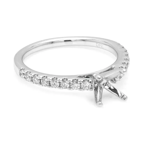 14K White Gold 0.30 ctw Diamond Accented Cathedral Semi-mount Engagement Ring Image 3 Raleigh Diamond Fine Jewelry Raleigh, NC