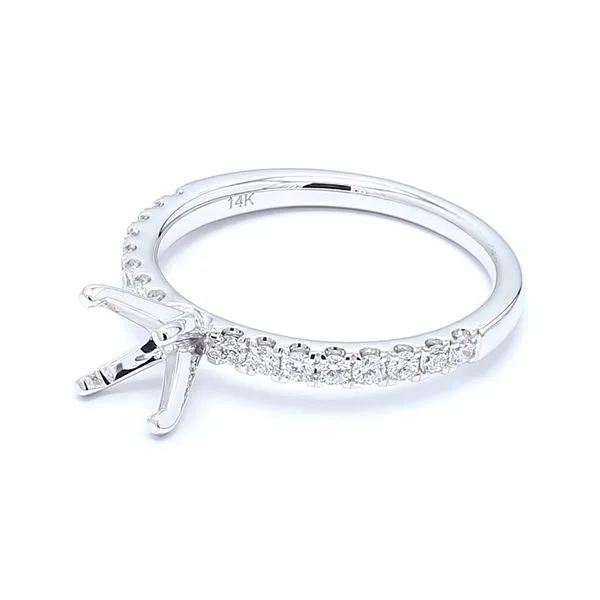 14K White Gold 0.33ctw Diamond Accented Semi-mount Engagement Ring Image 2 Raleigh Diamond Fine Jewelry Raleigh, NC