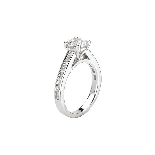14K White Gold 0.50ctw Diamond Cathedral Baguette Semi-mount Image 3 Raleigh Diamond Fine Jewelry Raleigh, NC