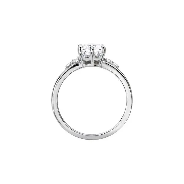 14K White Gold 0.25ctw Diamond Half Halo Romance Semi-mount Size 6 Image 3 Raleigh Diamond Fine Jewelry Raleigh, NC
