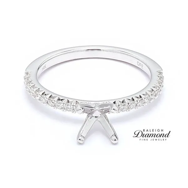 14K White Gold 0.25ctw Diamond Accented Semi-mount Engagement Ring Image 3 Raleigh Diamond Fine Jewelry Raleigh, NC