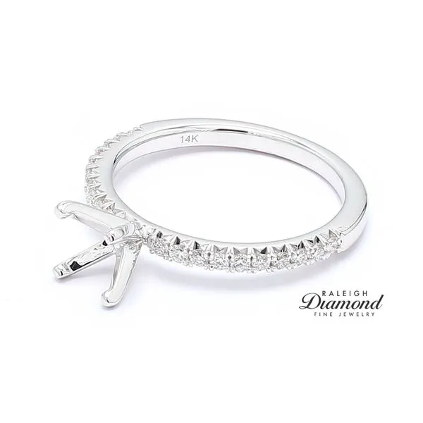 14K White Gold 0.25ctw Diamond Accented Semi-mount Engagement Ring Raleigh Diamond Fine Jewelry Raleigh, NC
