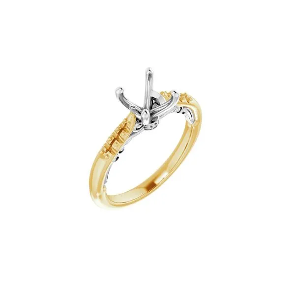 14K Yellow Gold 0.13ctw Diamond Accented Semi-mount Image 2 Raleigh Diamond Fine Jewelry Raleigh, NC