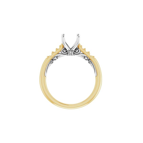 14K Yellow Gold 0.13ctw Diamond Accented Semi-mount Image 3 Raleigh Diamond Fine Jewelry Raleigh, NC