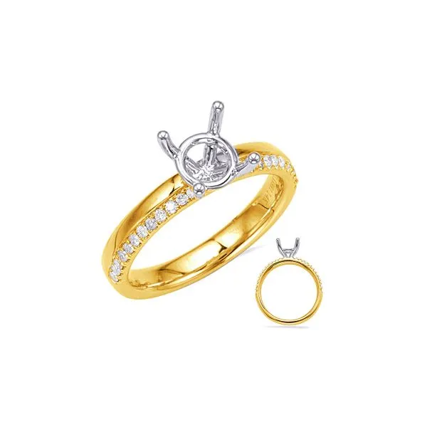 14K Yellow Gold 0.14ctw Diamond Semi-mount Raleigh Diamond Fine Jewelry Raleigh, NC