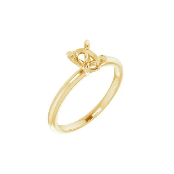 14K Yellow Gold Oval Solitaire Semi-mount Raleigh Diamond Fine Jewelry Raleigh, NC