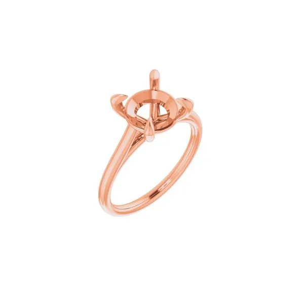 14K Rose Gold Slim Solitaire Semi-mount Raleigh Diamond Fine Jewelry Raleigh, NC