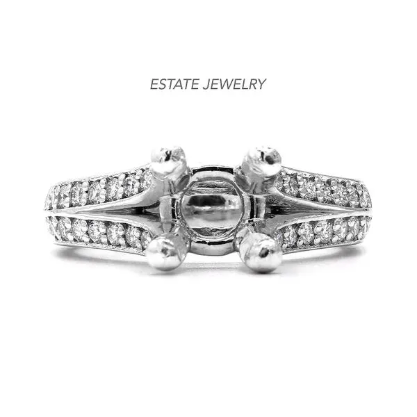 Estate Platinum 0.50ctw F-G/VS for RBC Split Shank Diamond Semi-mount Engagement Ring Raleigh Diamond Fine Jewelry Raleigh, NC