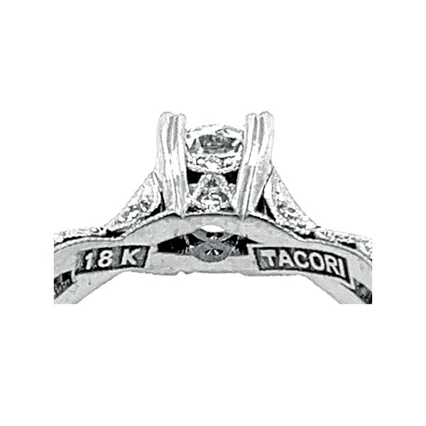 Estate 18K White Gold Tacori 0.85ctw Diamond Accented Twist Shank Semi-mount Image 4 Raleigh Diamond Fine Jewelry Raleigh, NC