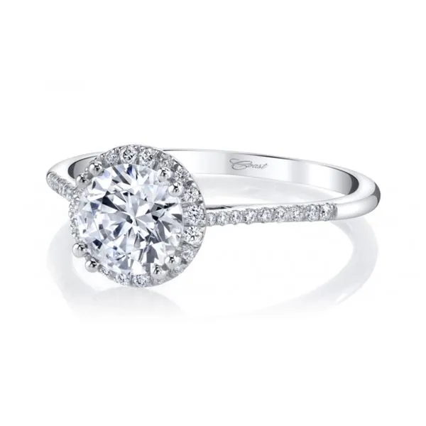 14K Yellow Gold 0.15ctw Diamond Halo Semi-mount Raleigh Diamond Fine Jewelry Raleigh, NC