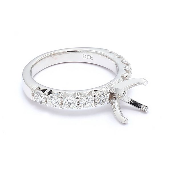 14K White Gold 0.92ctw Diamond Semi-mount Engagement Ring French Set Image 2 Raleigh Diamond Fine Jewelry Raleigh, NC