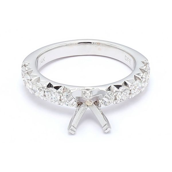 14K White Gold 0.92ctw Diamond Semi-mount Engagement Ring French Set Raleigh Diamond Fine Jewelry Raleigh, NC