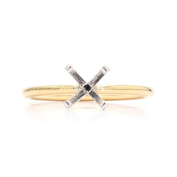 18 k Yellow Gold Solitaire Platinum Head Semi-mount Engagement Ring Image 3 Raleigh Diamond Fine Jewelry Raleigh, NC