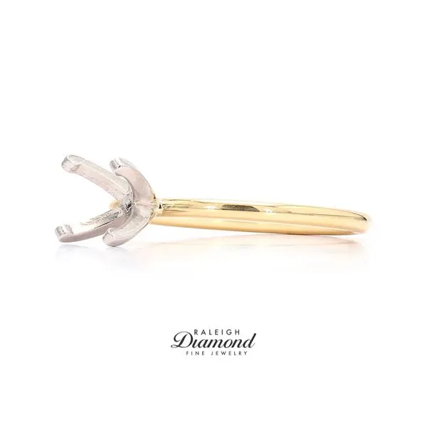 18 k Yellow Gold Solitaire Platinum Head Semi-mount Engagement Ring Raleigh Diamond Fine Jewelry Raleigh, NC