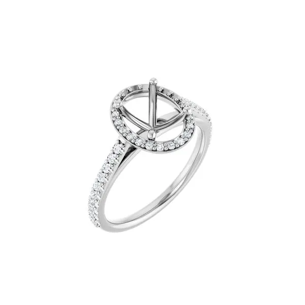 14K White Gold 0.25ctw Oval 9x7 Halo Semi-mount Image 2 Raleigh Diamond Fine Jewelry Raleigh, NC