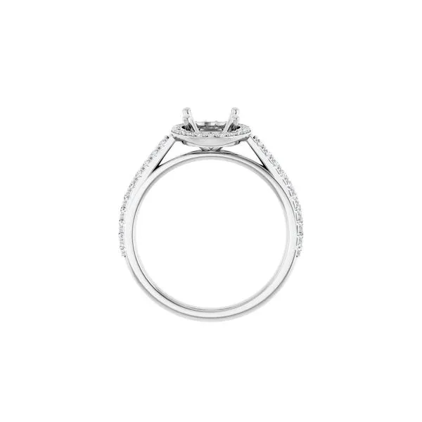 14K White Gold 0.25ctw Oval 9x7 Halo Semi-mount Image 3 Raleigh Diamond Fine Jewelry Raleigh, NC