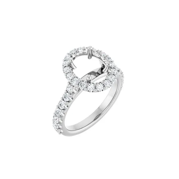 14K White Gold 0.75ctw Oval 9x7 Semi-mount Image 2 Raleigh Diamond Fine Jewelry Raleigh, NC