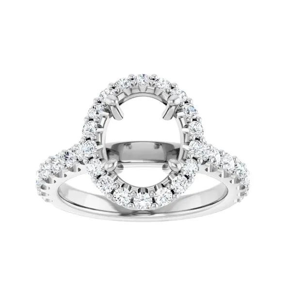 14K White Gold 0.75ctw Oval 9x7 Semi-mount Raleigh Diamond Fine Jewelry Raleigh, NC