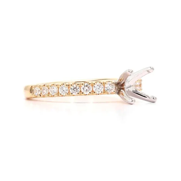 14K Yellow Gold 0.35ctw Semi-mount with Accented Shank Image 3 Raleigh Diamond Fine Jewelry Raleigh, NC