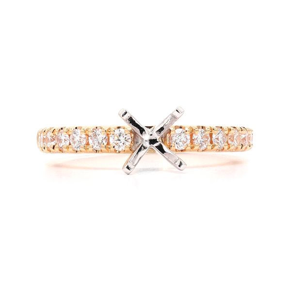 14K Yellow Gold 0.42ctw Semi-mount with Accented Shank Raleigh Diamond Fine Jewelry Raleigh, NC