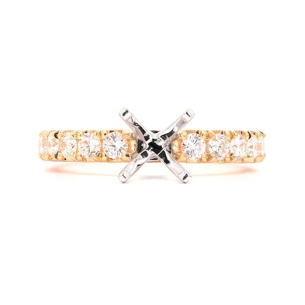 14K Yellow Gold 0.59ctw Semi-mount with Accented Shank Raleigh Diamond Fine Jewelry Raleigh, NC