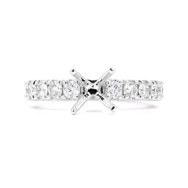 14K White Gold 0.74ctw Semi-mount with Accented Shank Raleigh Diamond Fine Jewelry Raleigh, NC