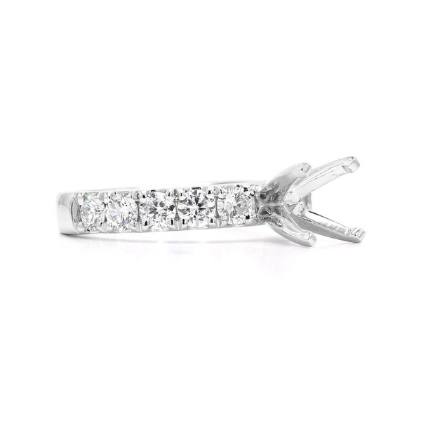 14K White Gold 0.94ctw Semi-mount with Accented Shank Image 2 Raleigh Diamond Fine Jewelry Raleigh, NC