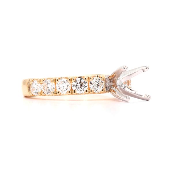 14K Yellow Gold 0.94ctw Semi-mount with Accented Shank Image 3 Raleigh Diamond Fine Jewelry Raleigh, NC
