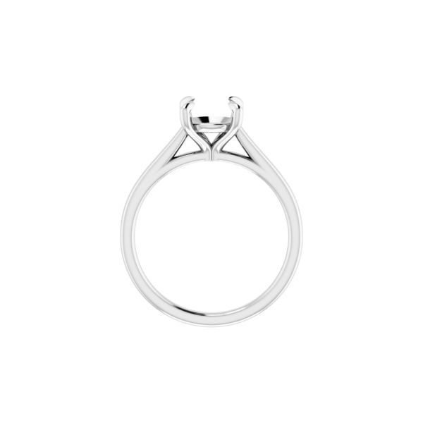 14K White Gold Cathedral Solitaire Semi-mount Image 2 Raleigh Diamond Fine Jewelry Raleigh, NC