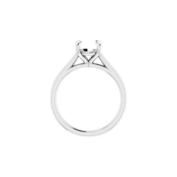 14K White Gold Cathedral Solitaire Semi-mount Image 3 Raleigh Diamond Fine Jewelry Raleigh, NC