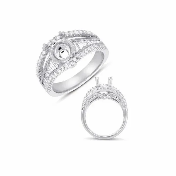 14K White Gold 1.10ctw Diamond Semi-mount Ring Raleigh Diamond Fine Jewelry Raleigh, NC