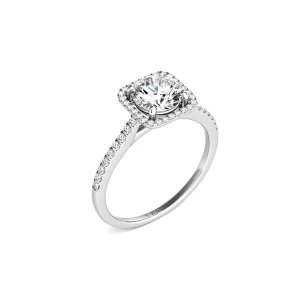 14K White Gold 0.23ctw Diamond Halo Semi-mount for1.00ct Raleigh Diamond Fine Jewelry Raleigh, NC
