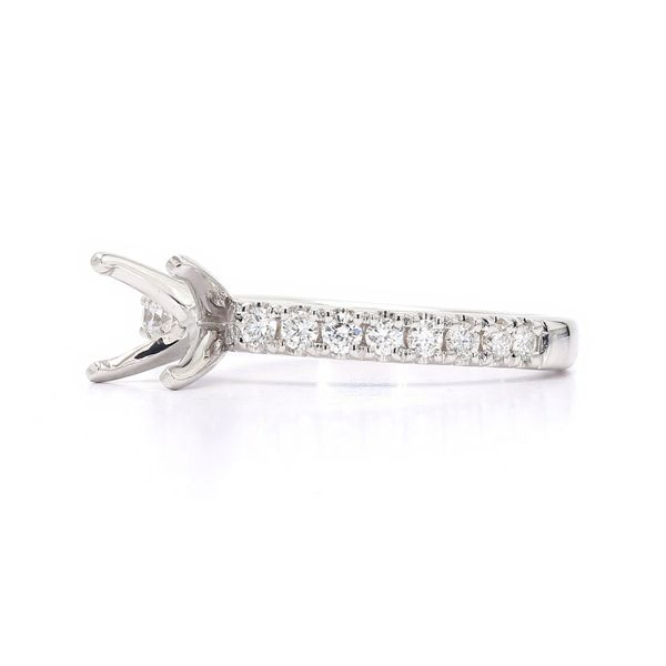 14K White Gold 0.35ctw Semi with Accented Shank Image 2 Raleigh Diamond Fine Jewelry Raleigh, NC