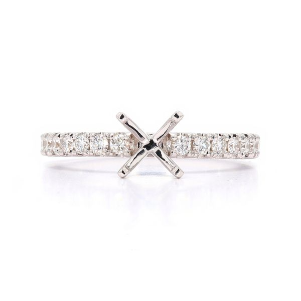 14K White Gold 0.35ctw Semi with Accented Shank Raleigh Diamond Fine Jewelry Raleigh, NC