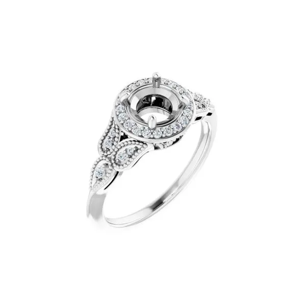 14K White Gold 1/6 ctw Round Natural Diamond Semi-Set Engagement Ring Raleigh Diamond Fine Jewelry Raleigh, NC