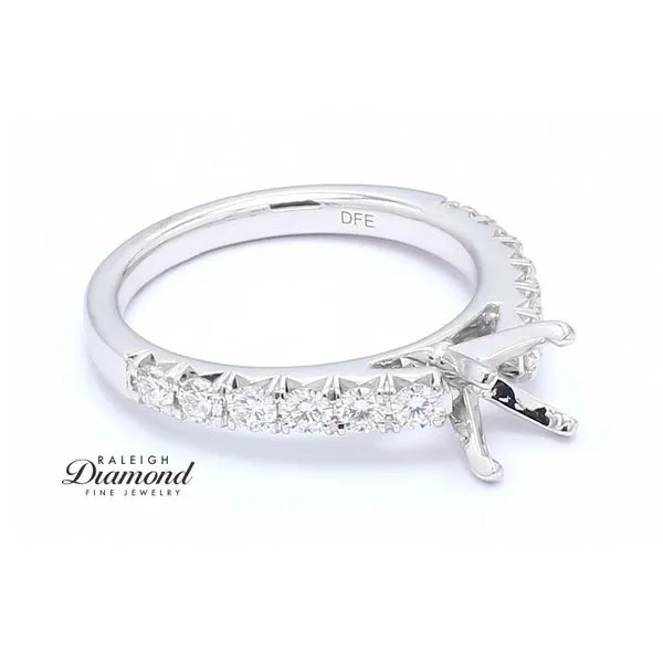 14K White Gold 0.60ctw Diamond Accented Cathedral Semi-mount Engagement Ring Image 3 Raleigh Diamond Fine Jewelry Raleigh, NC