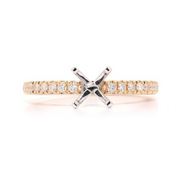 14K Yellow Gold 0.21ctw Semi-mount with Accented Shank Raleigh Diamond Fine Jewelry Raleigh, NC