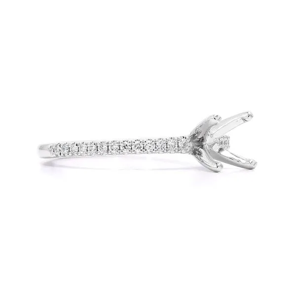 14K White Gold 0.14ctw Semi-mount with Accented Shank Image 3 Raleigh Diamond Fine Jewelry Raleigh, NC