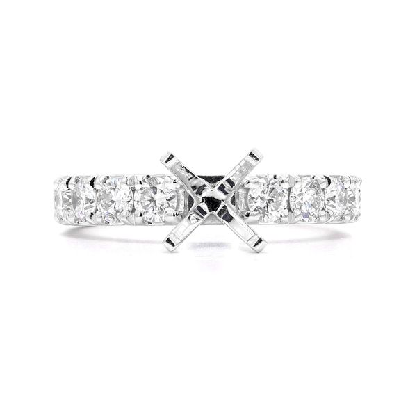 14K White Gold 0.94ctw Semi-mount with Accented Shank Raleigh Diamond Fine Jewelry Raleigh, NC